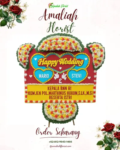 Karangan Papan Bunga Pernikahan di Cijagra